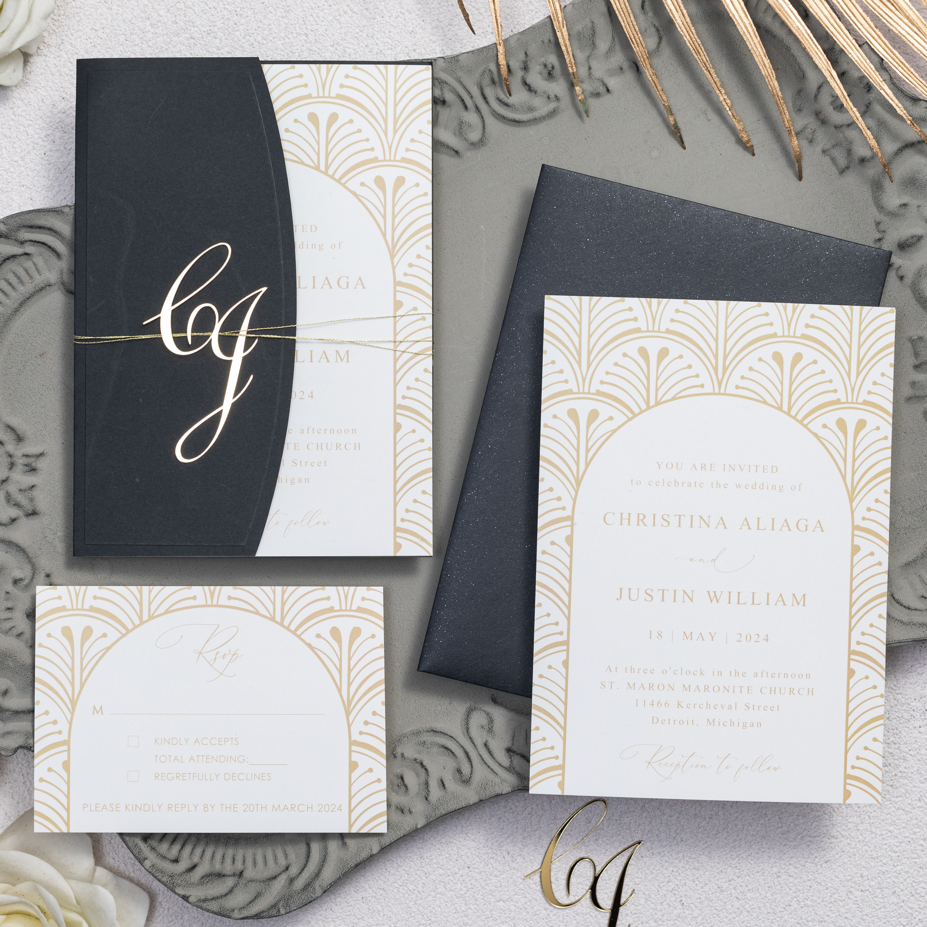 Wedding invitation design W1 by EM's Graphic Studio
