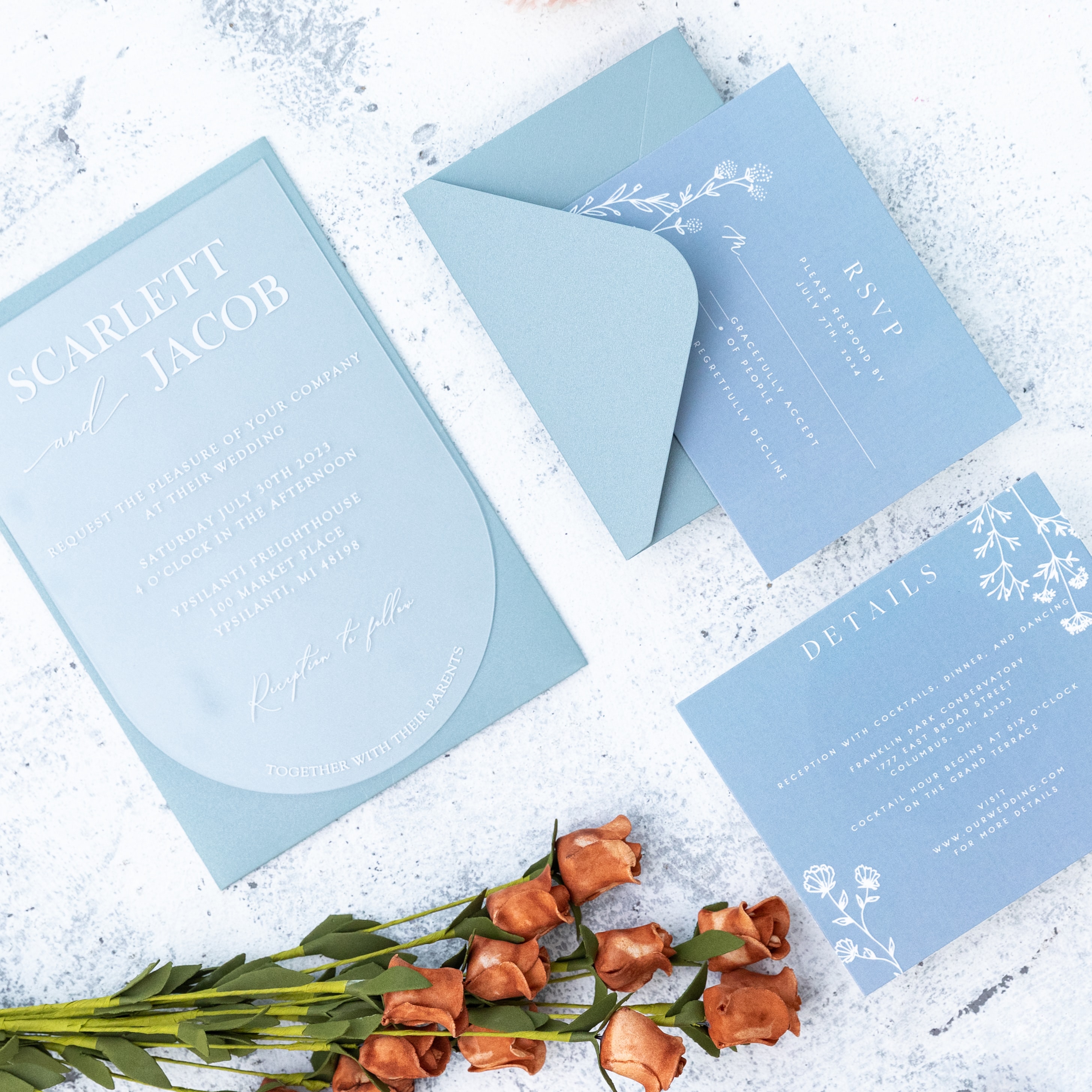 Wedding invitation design W70 by EM's Graphic Studio