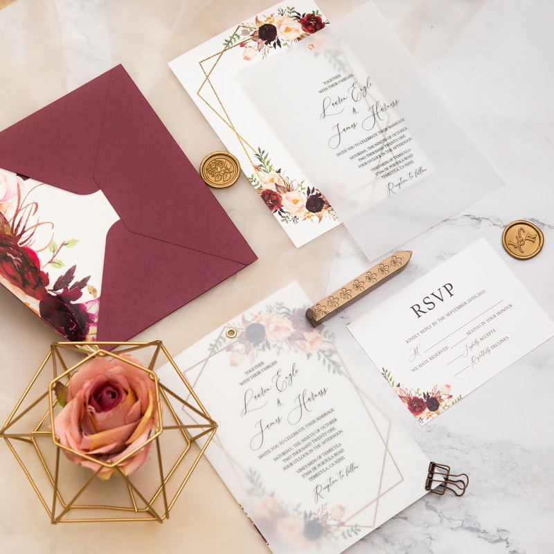 Wedding invitation design W64 by EM's Graphic Studio