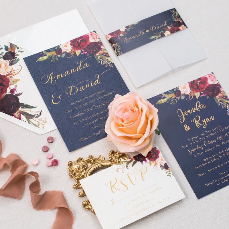 Wedding invitation design W100 by EM's Graphic Studio