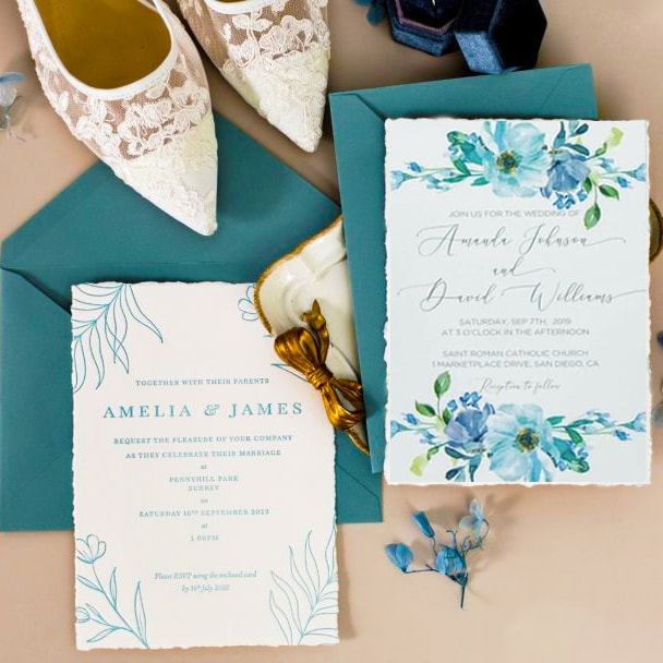 Wedding invitation design W78 by EM's Graphic Studio