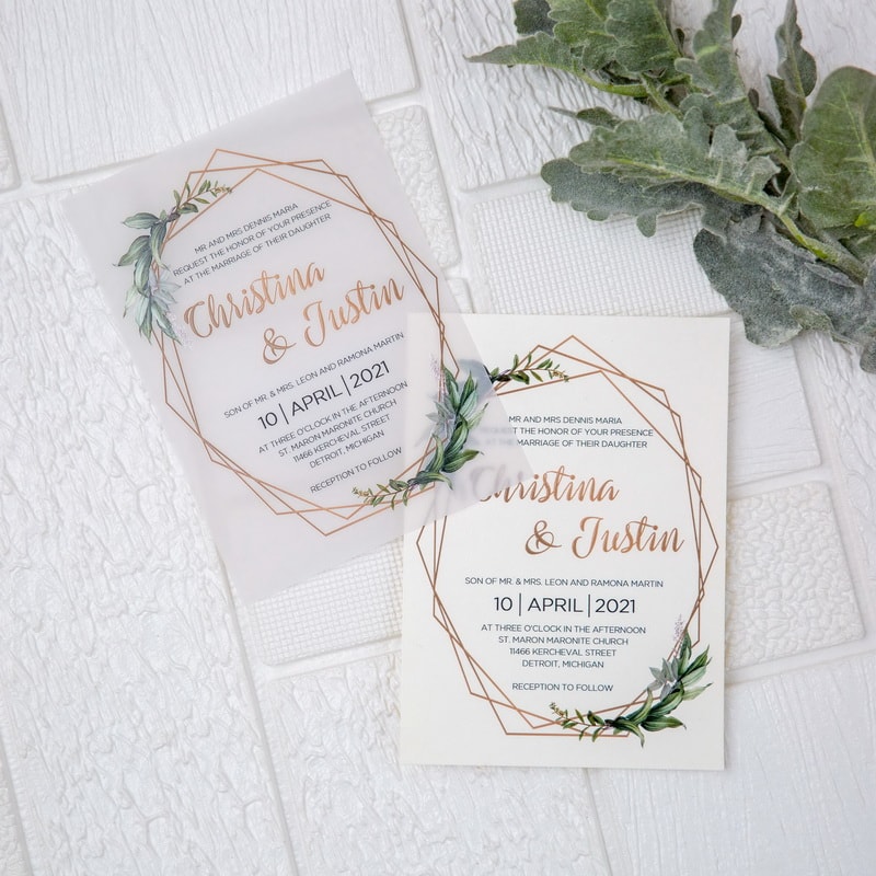 Wedding invitation design W135 by EM's Graphic Studio
