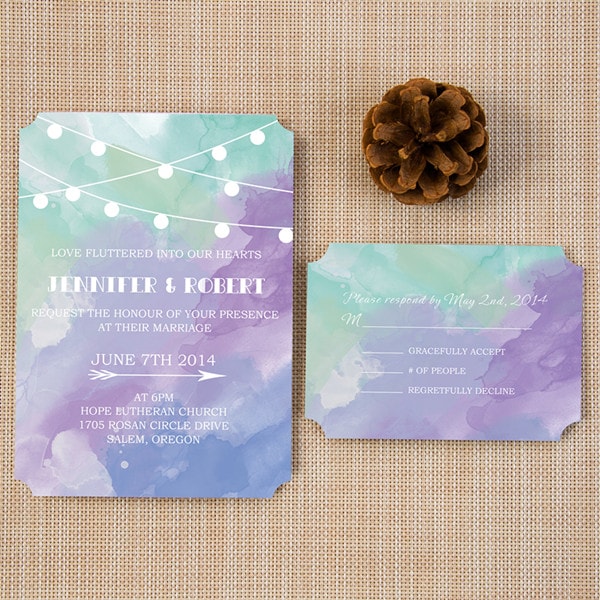 Wedding invitation design W107 by EM's Graphic Studio