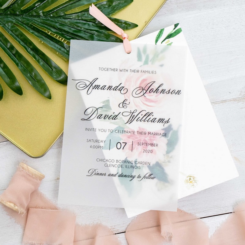 Wedding invitation design W124 by EM's Graphic Studio
