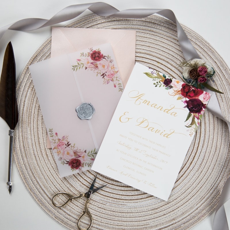 Wedding invitation design W137 by EM's Graphic Studio