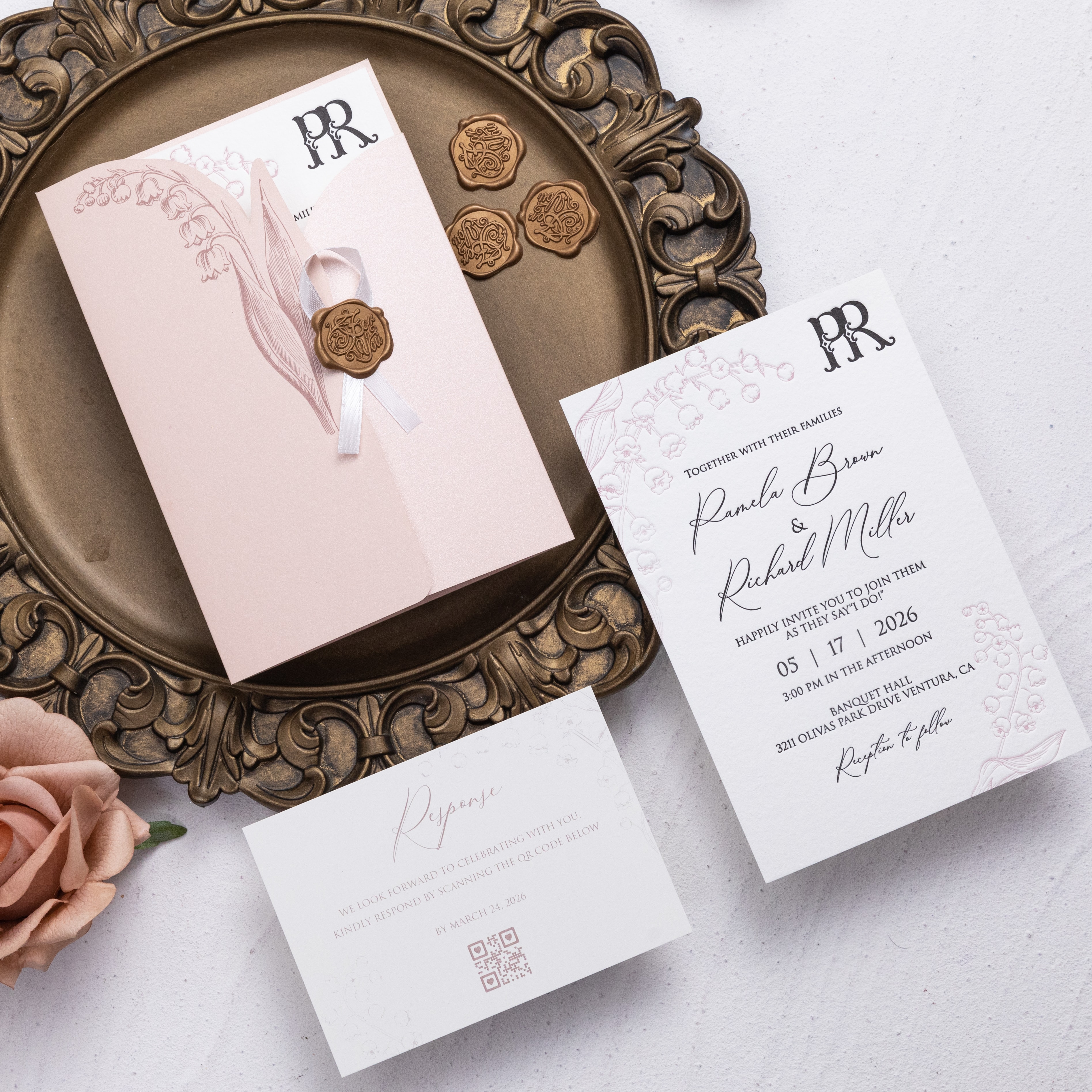 Wedding invitation design W14 by EM's Graphic Studio