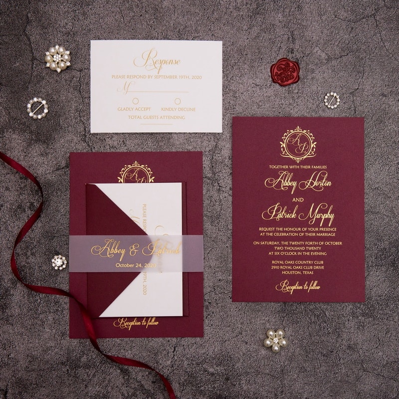 Wedding invitation design W141 by EM's Graphic Studio