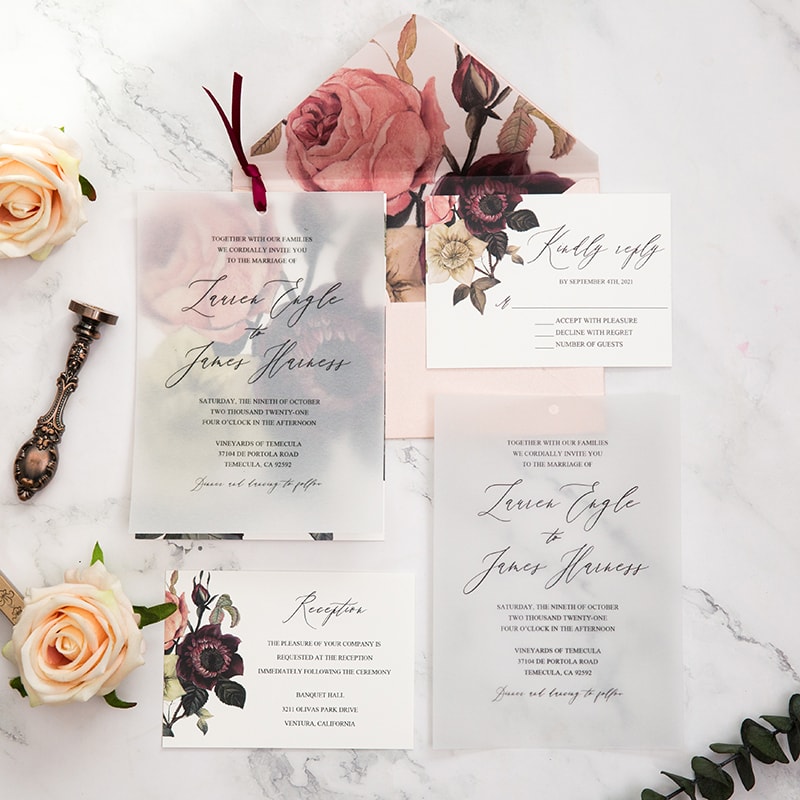 Wedding invitation design W155 by EM's Graphic Studio