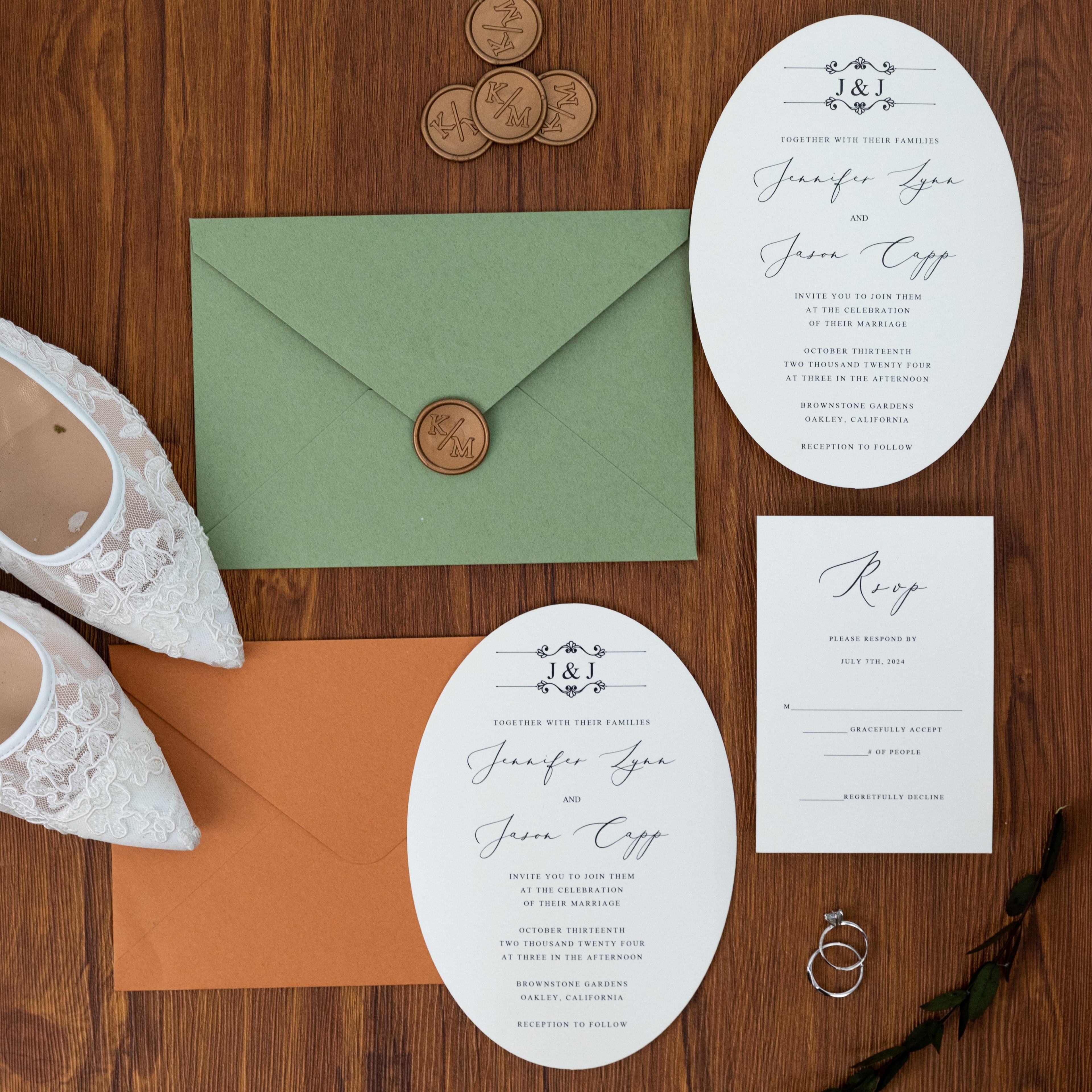 Wedding invitation design W160 by EM's Graphic Studio