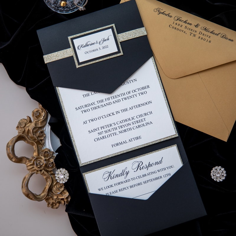 Wedding invitation design W90 by EM's Graphic Studio