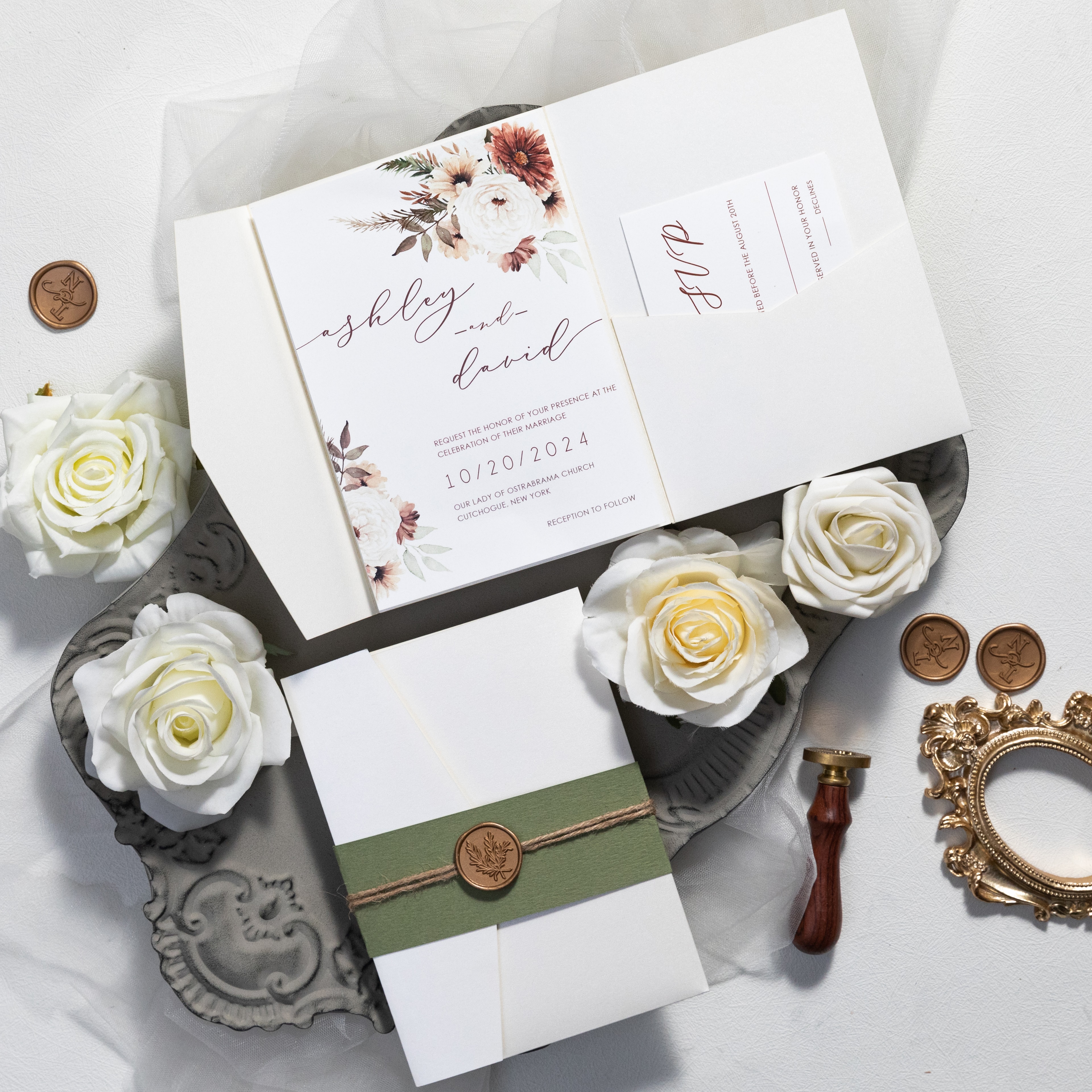 Wedding invitation design W52 by EM's Graphic Studio
