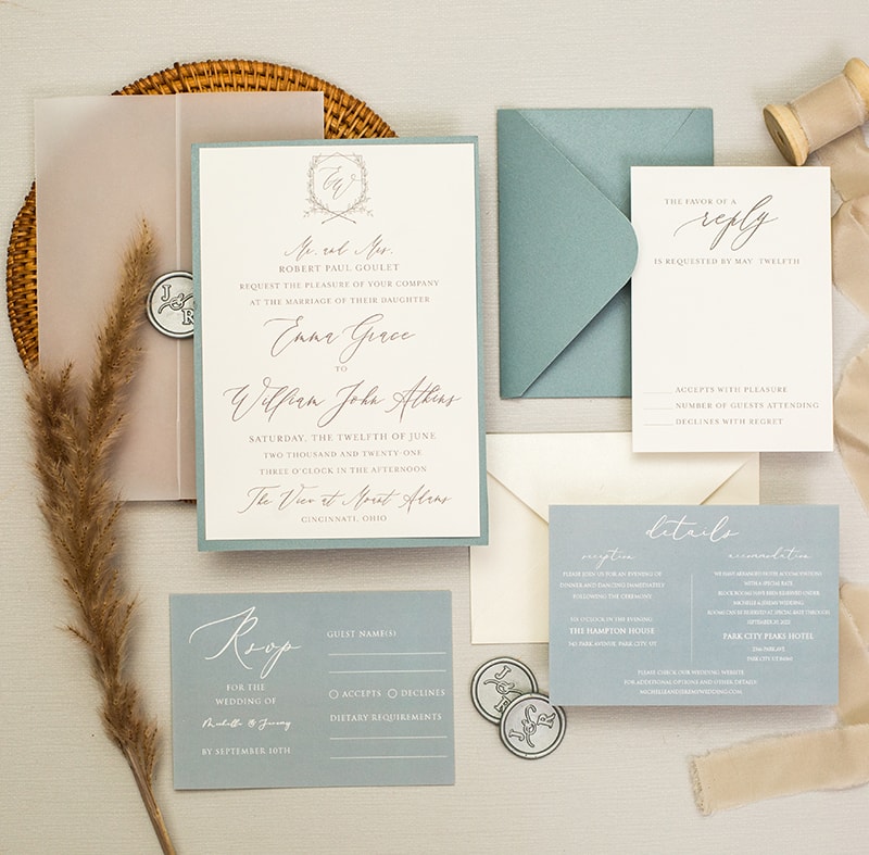 Wedding invitation design W30 by EM's Graphic Studio