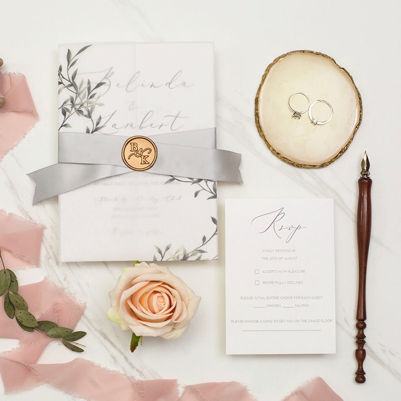 Wedding invitation design W39 by EM's Graphic Studio