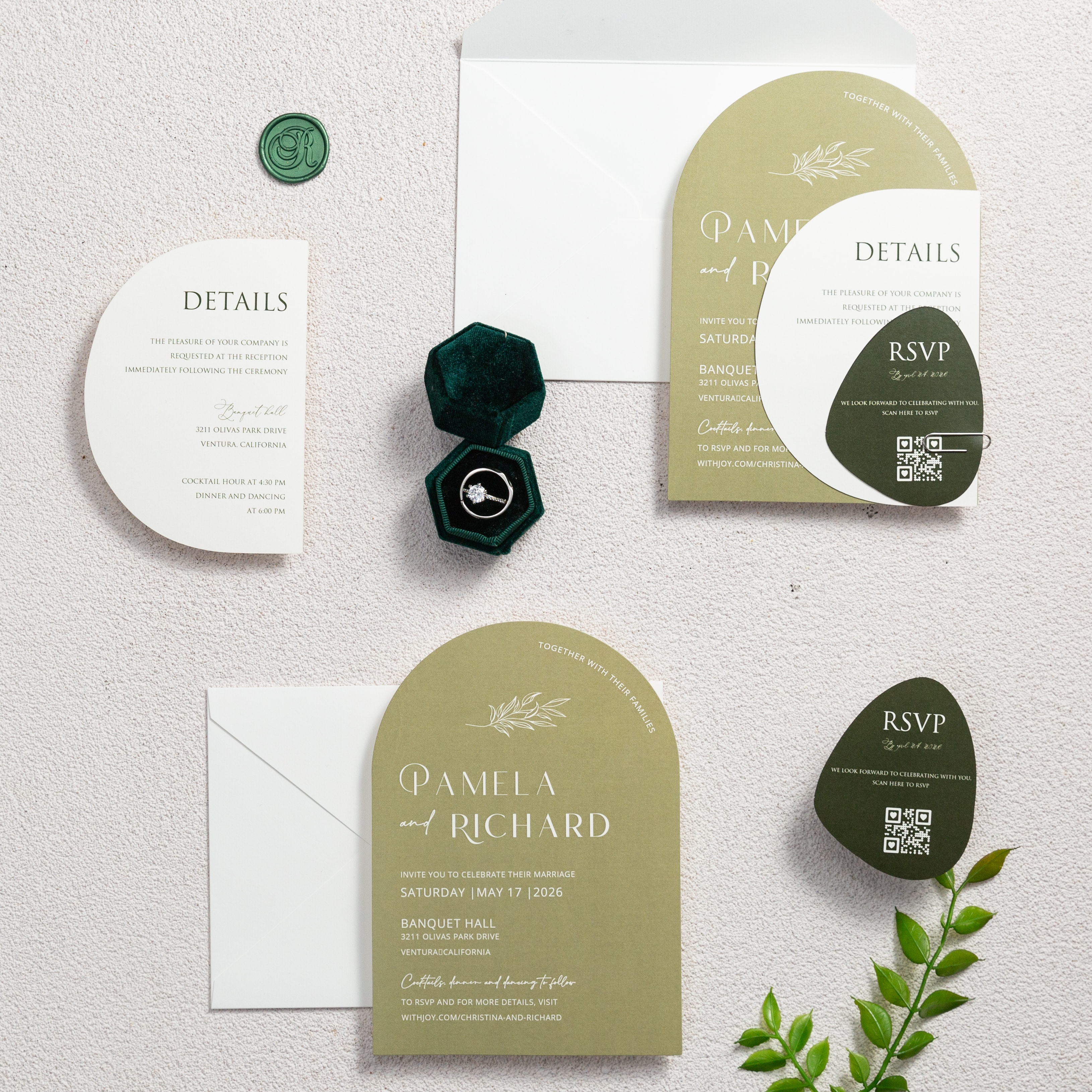 Wedding invitation design W55 by EM's Graphic Studio
