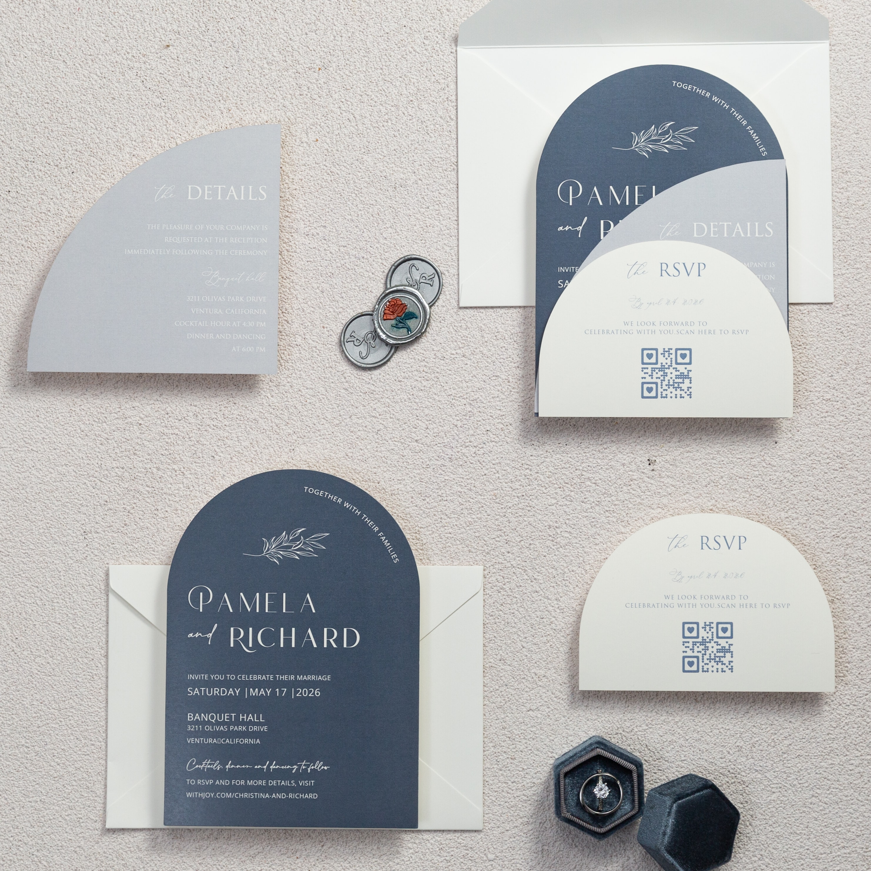 Wedding invitation design W36 by EM's Graphic Studio